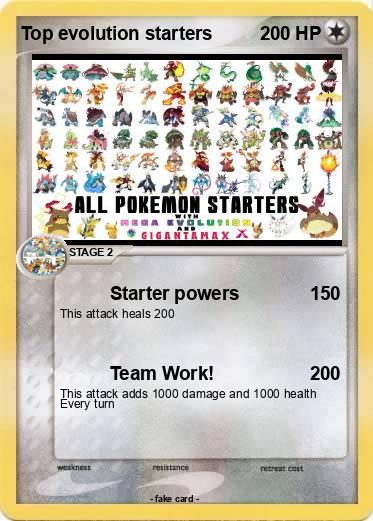 Pokemon Top evolution starters