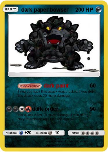 Pokemon dark paper bowser