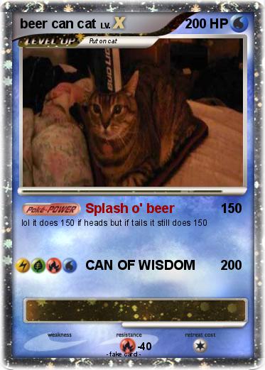 Pokemon beer can cat