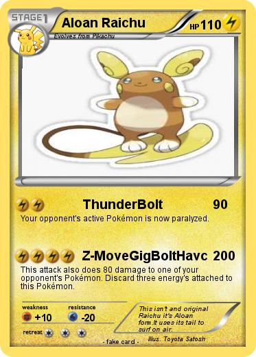 Pokemon Aloan Raichu