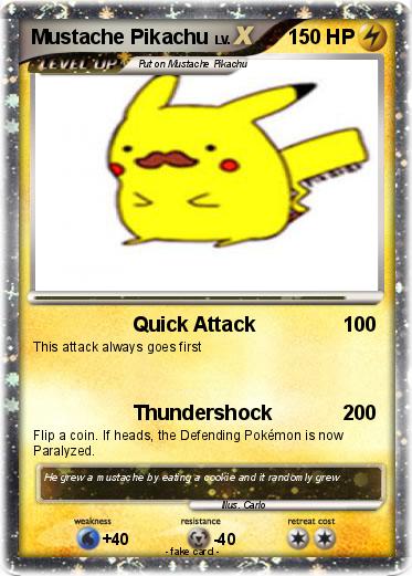 Pokemon Mustache Pikachu