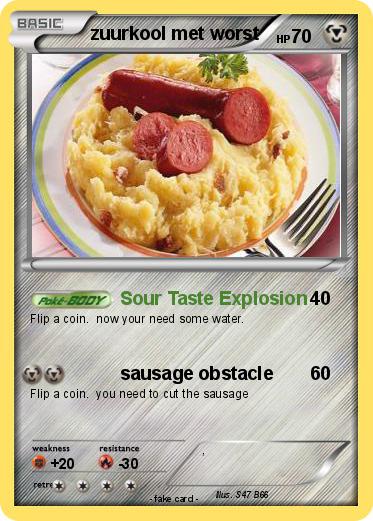 Pokemon zuurkool met worst