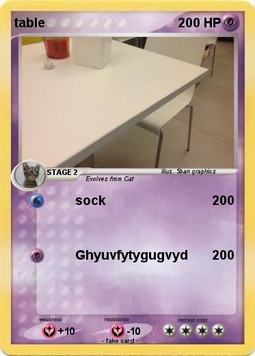 Pokemon table