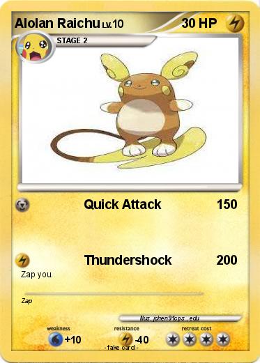 Pokemon Alolan Raichu
