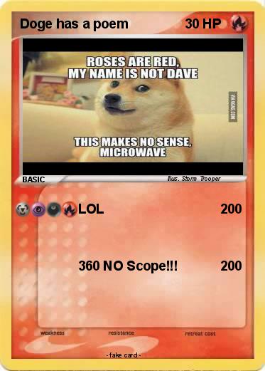 Pokemon Doge has a poem