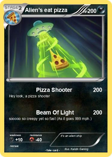 Pokemon Alien's eat pizza