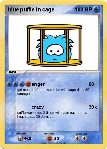 Pokemon blue puffle in cage