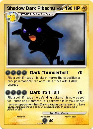 Pokemon Shadow Dark Pikachu