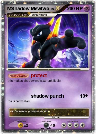 M Shadow Mewtwo Ex Pokemon Card 