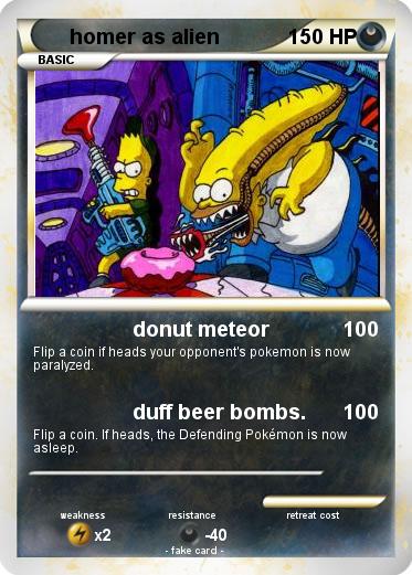 Pokemon homer as alien
