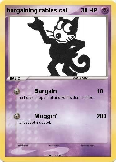 Pokemon bargaining rabies cat
