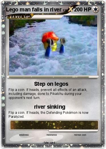 Pokemon Lego man falls in river