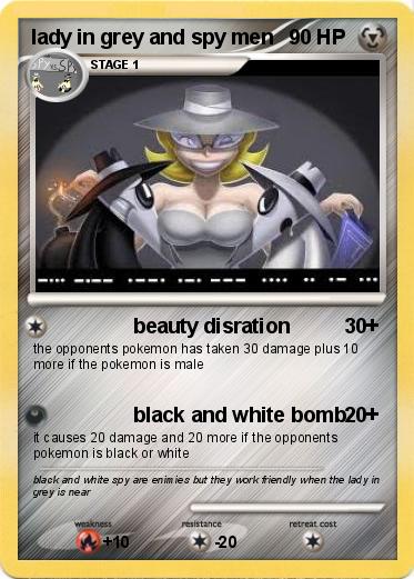Pokemon lady in grey and spy men