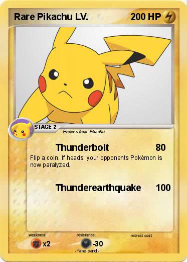 Pokemon Rare Pikachu LV.