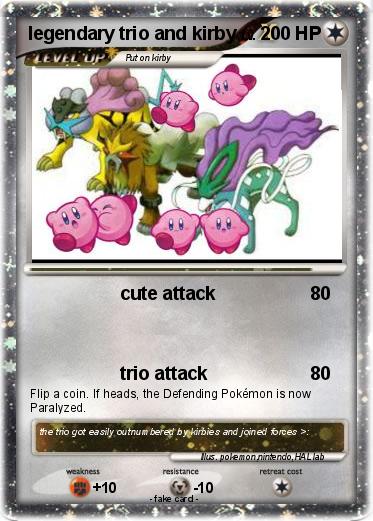 Pokemon legendary trio and kirby