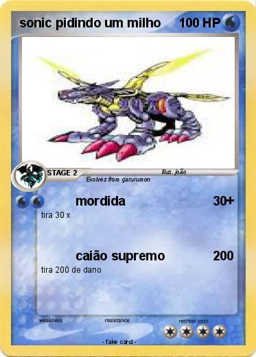 Pokemon sonic pidindo um milho