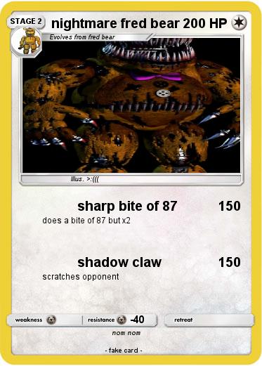 Pokemon nightmare fred bear