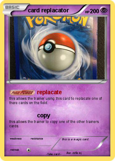 Pokemon card replacator