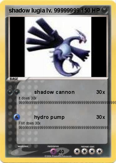 Pokemon shadow lugia lv. 99999999