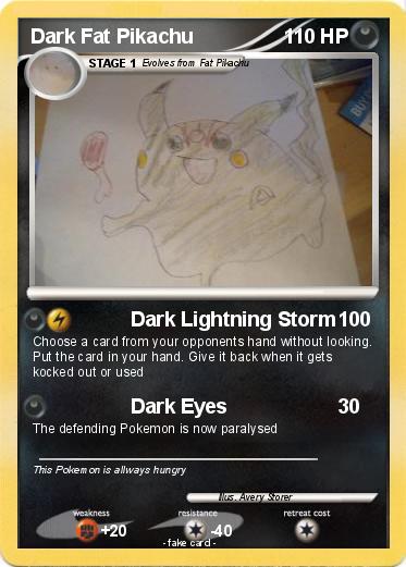 Pokemon Dark Fat Pikachu
