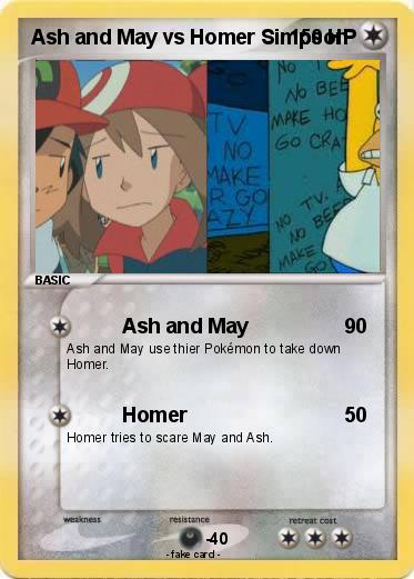 Pokemon Ash and May vs Homer Simpson