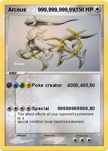 Pokemon Arceus        999,999,999,99,