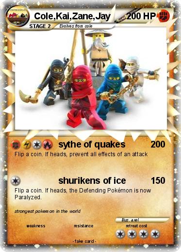 Pokemon Cole,Kai,Zane,Jay