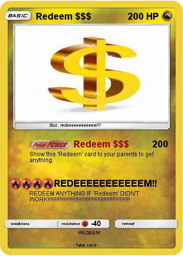 Pokemon Redeem $$$