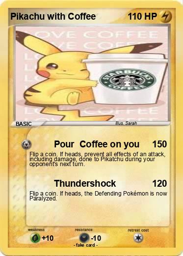 Pokemon Pikachu with Coffee