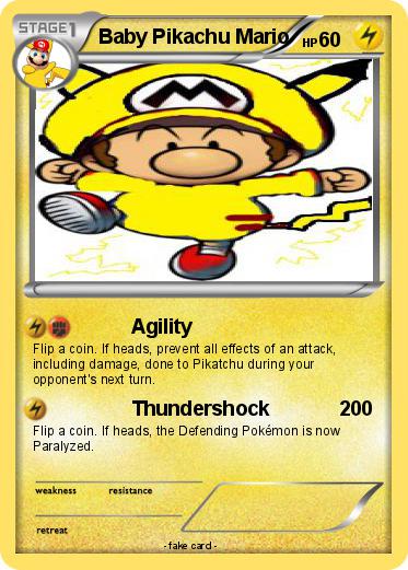 Pokemon Baby Pikachu Mario