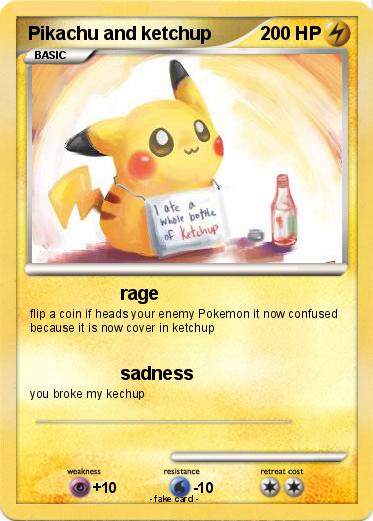 Pokemon Pikachu and ketchup