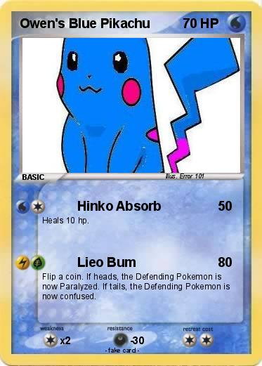 Pokemon Owen's Blue Pikachu