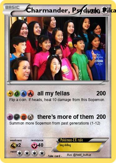 Pokemon Charmander, Psyduck, Pikachu, Eevee, Greninja, Bulbasaur, Squirtle and Gengar