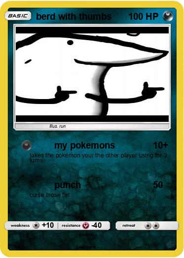 Pokemon berd with thumbs