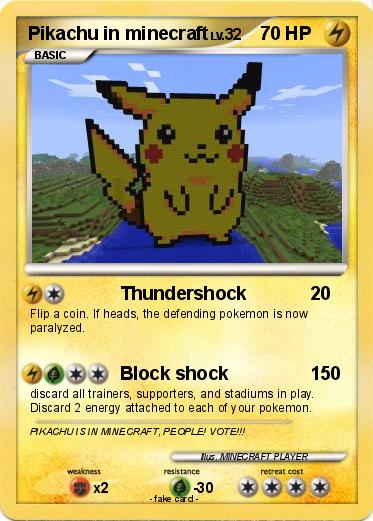 Pokemon Pikachu in minecraft