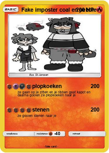 Pokemon Fake imposter coal en pebble