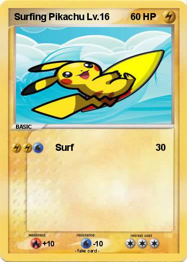 Pokemon Surfing Pikachu Lv.16
