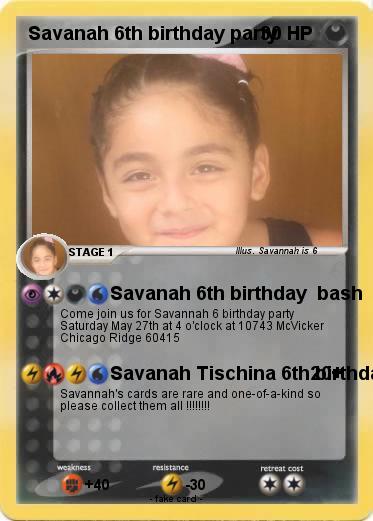 Pokemon Savanah 6th birthday party