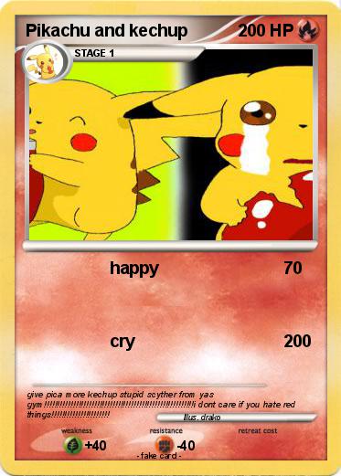 Pokemon Pikachu and kechup