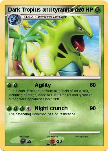 Pokemon Dark Tropius and tyranitar
