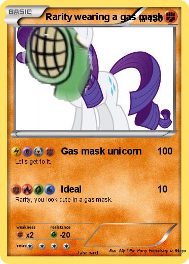 Pokemon Rarity wearing a gas mask