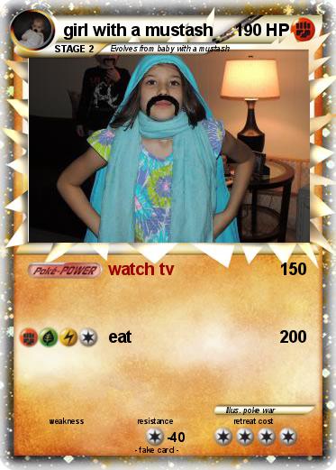 Pokemon girl with a mustash