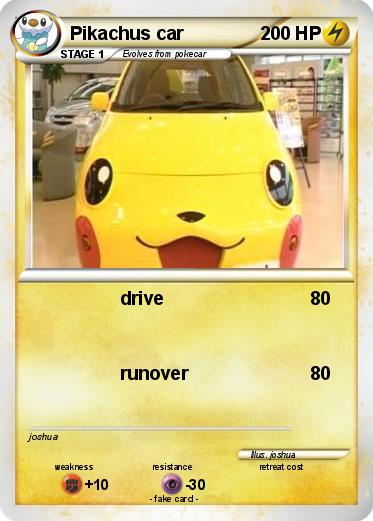 Pokemon Pikachus car
