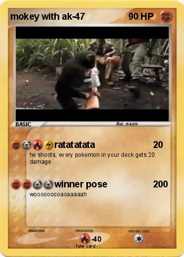 Pokemon mokey with ak-47