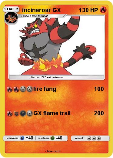 Pokemon incineroar GX