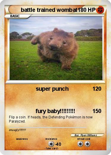 Pokemon battle trained wombat