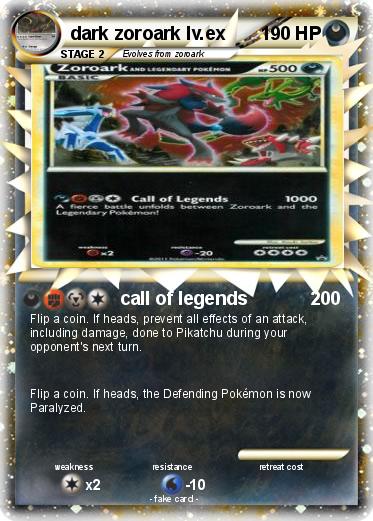 Pokemon dark zoroark lv.ex