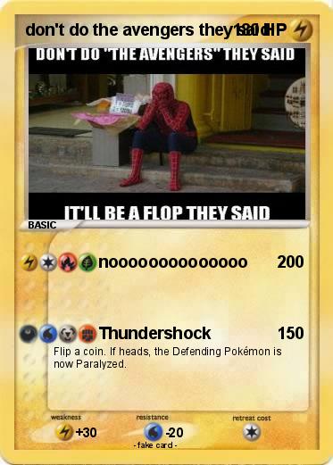 Pokemon don't do the avengers they said