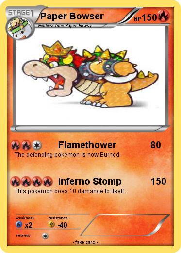 Pokemon Paper Bowser