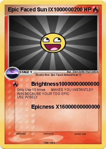 Pokemon Epic Faced Sun lX1000000